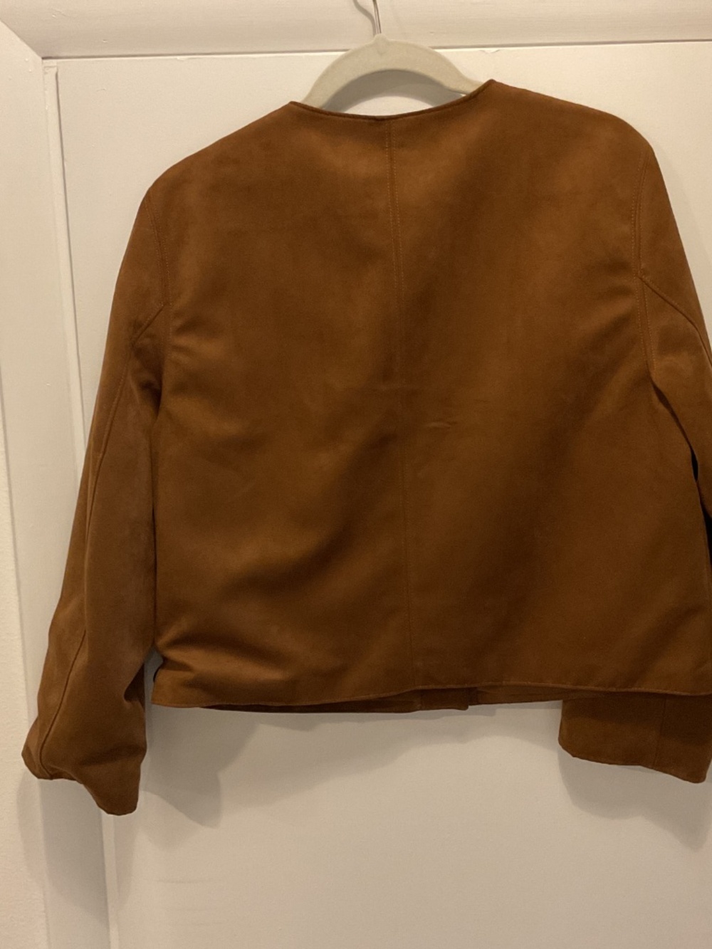 H&M jacket, size medium, caramel color, faux suede - Picture 4 of 4